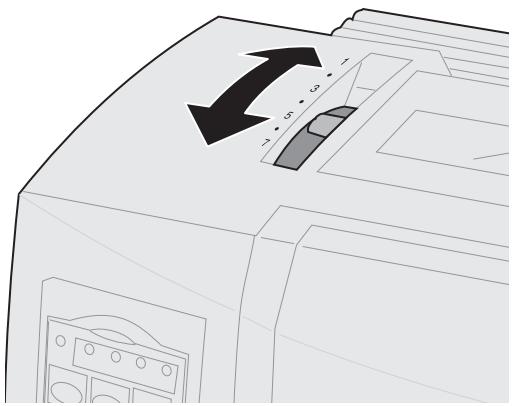 LEXMARK FORMS PRINTER 2400 - Réglage du curseur d'épaisseur - 1