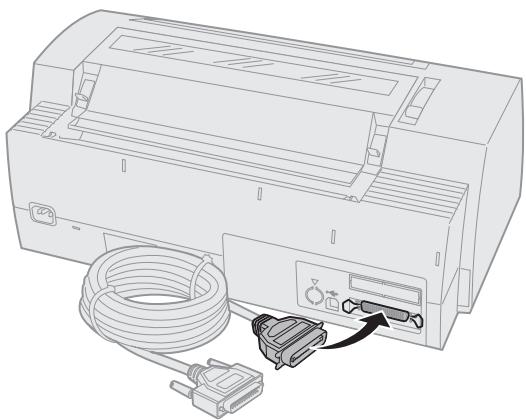 LEXMARK FORMS PRINTER 2400 - Connexion du cable parallele - 1