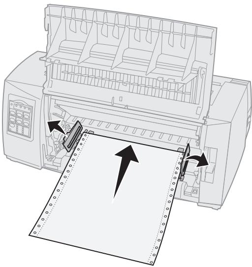 LEXMARK FORMS PRINTER 2400 - Chargement de papier listing à l'aide du tracteur poussant - 6