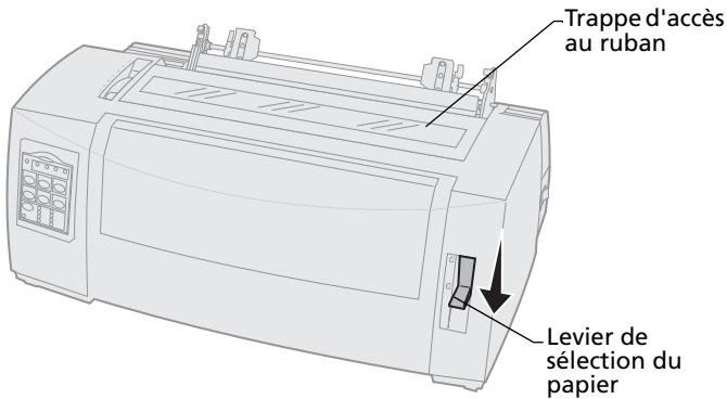 LEXMARK FORMS PRINTER 2400 - Chargement de papier listing par le bas à l'aide du tracteur tirant - 3