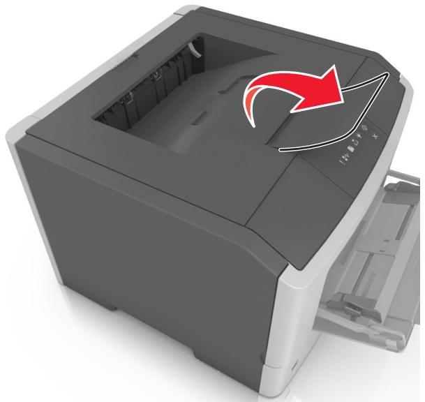 LEXMARK MS310DN, MS410DN - Utilisation du réceptacle standard et de la butée - 1