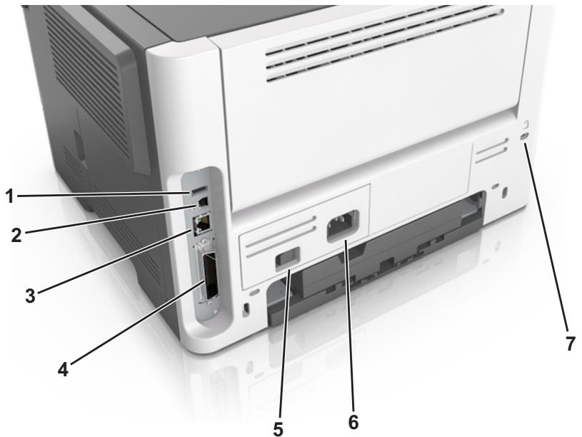 LEXMARK MS310DN, MS410DN - Connexion des câbles - 1