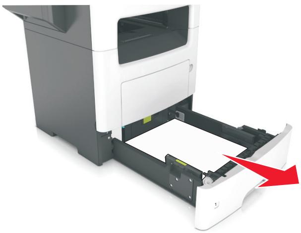 LEXMARK MX611DE - [x]-bourrage papier, retirez le tiroir 1 pour-retirer le papier coince dans le dispositif recto verso. [23y.xx] - 1