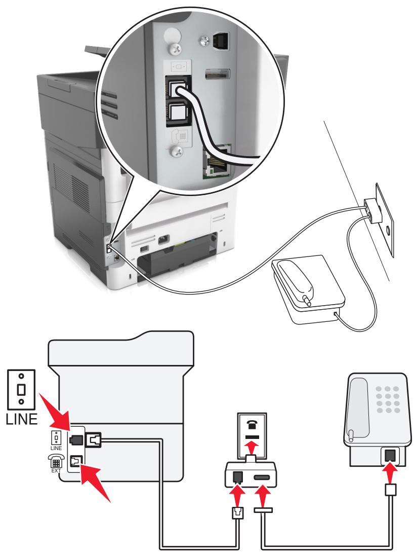 LEXMARK MX611DE - Connexion de l'imprimante à une prise murale non RJ-11 - 1