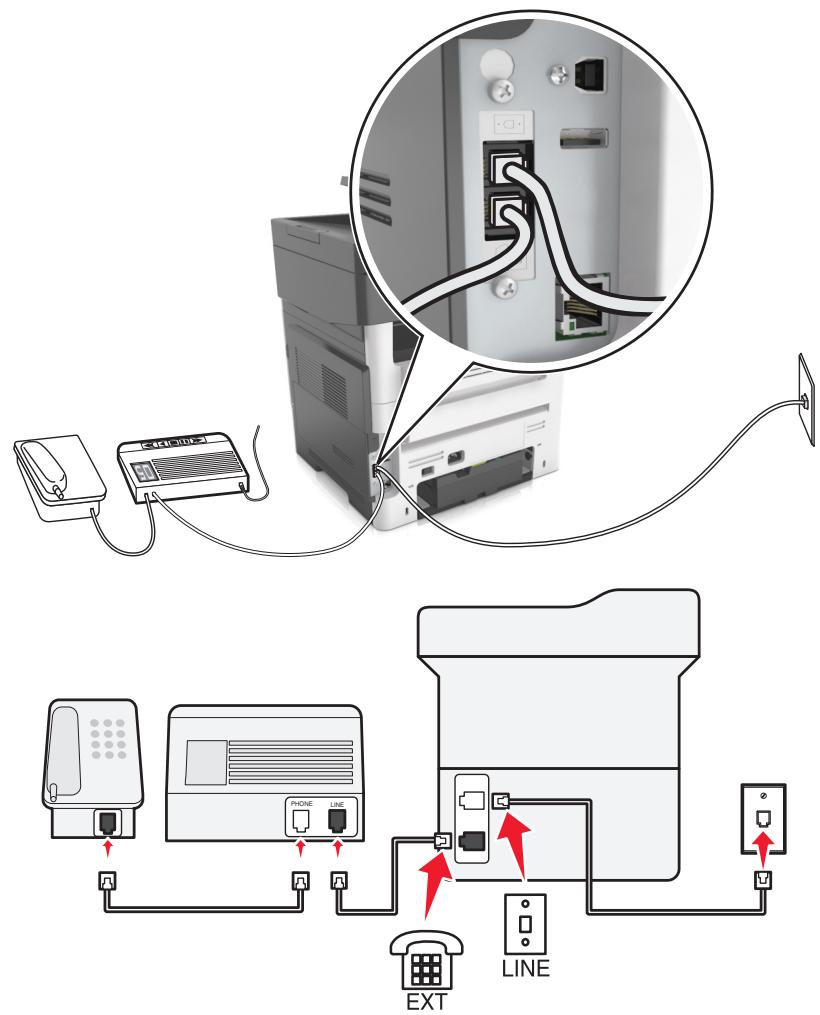 LEXMARK MX611DE - Connecté à la même prise murale téléphonique - 1