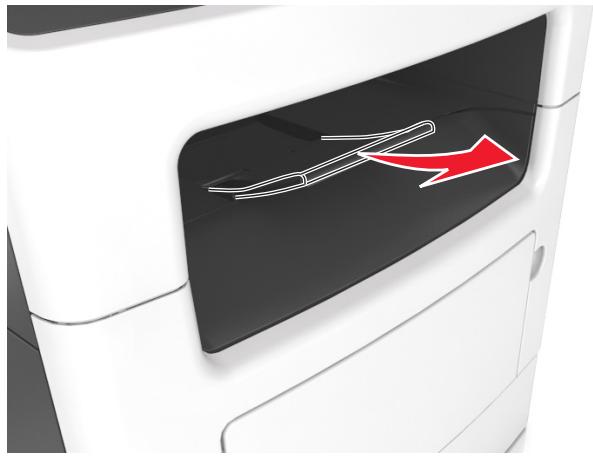 LEXMARK MX611DE - Utilisation du réceptacle standard et de la butée - 1