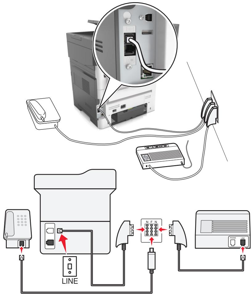 LEXMARK MX611DE - Connexion de l'imprimante à une prise murale en Allemagne - 2