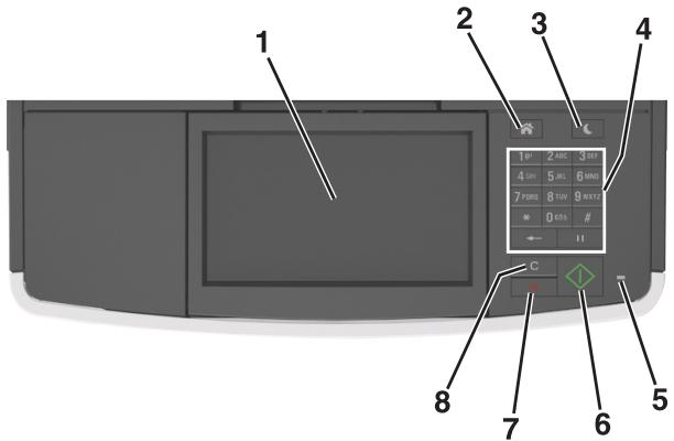 LEXMARK MX611DE - Utilisation du panneau de commandes de l'imprimante - 1