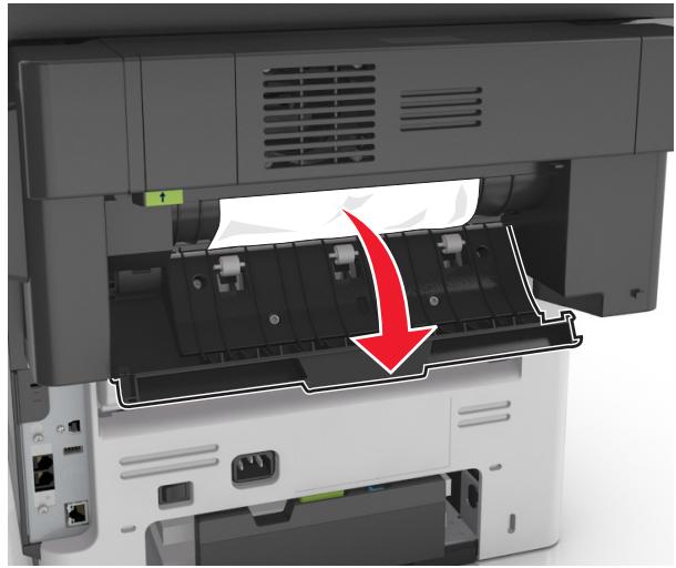 LEXMARK MX611DE - Bourrage papier dans la porte arrêté de l'unité de finition - 1
