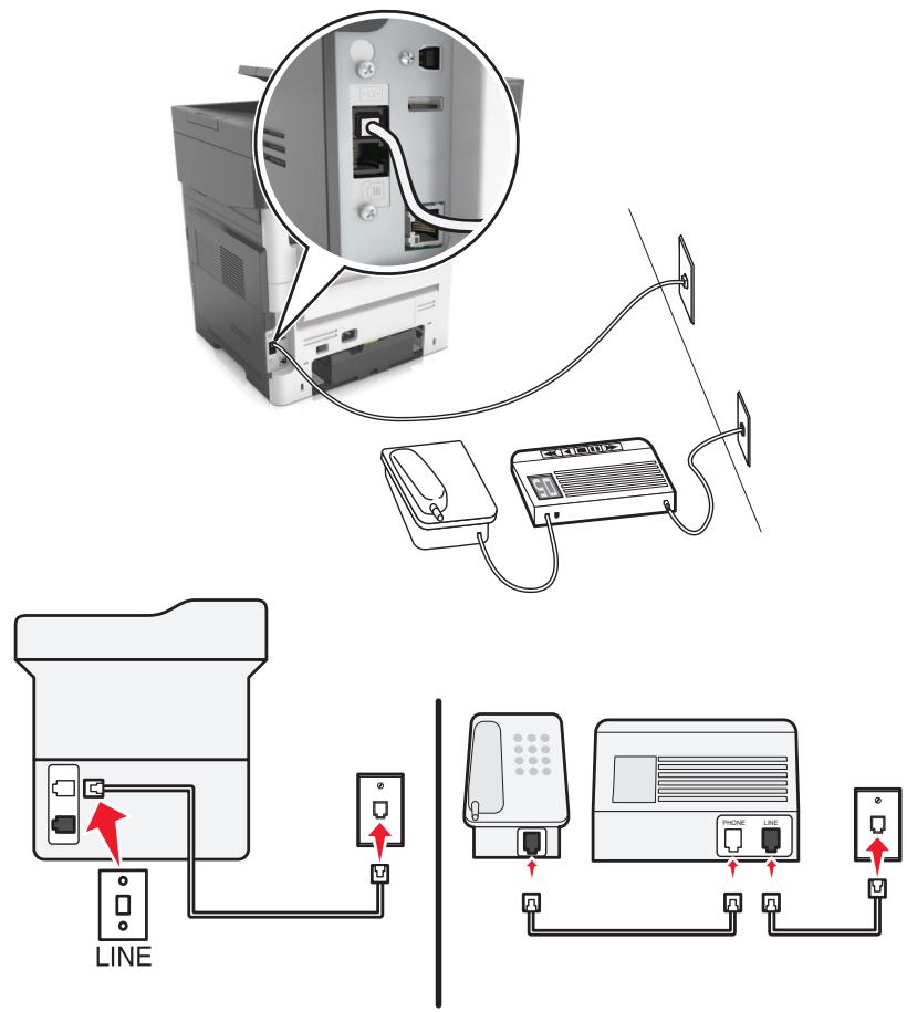 LEXMARK MX611DE - Connecté à différentes prises murales - 1
