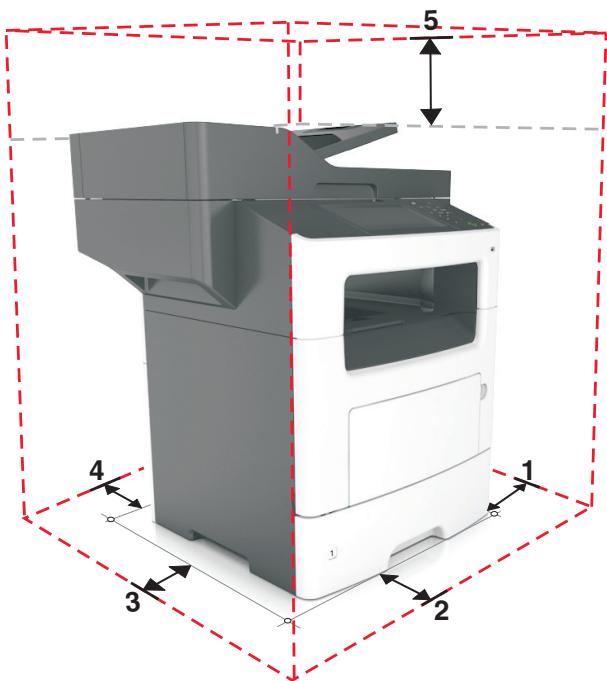 LEXMARK MX611DE - Choix d'un emplacement pour l'imprimante - 2