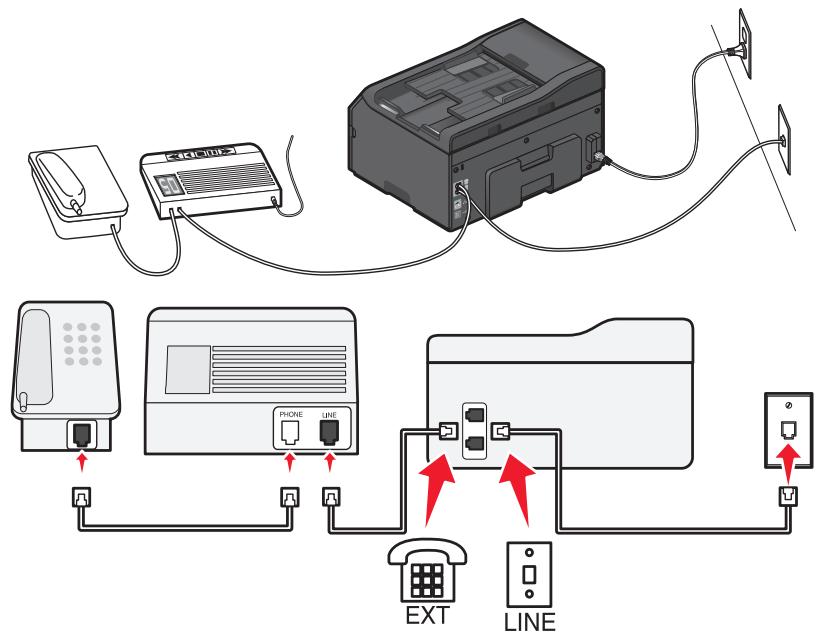 LEXMARK OFFICEEDGE PRO 4000 - Setup 2: Printer is sharing the line with an answering machine - 1