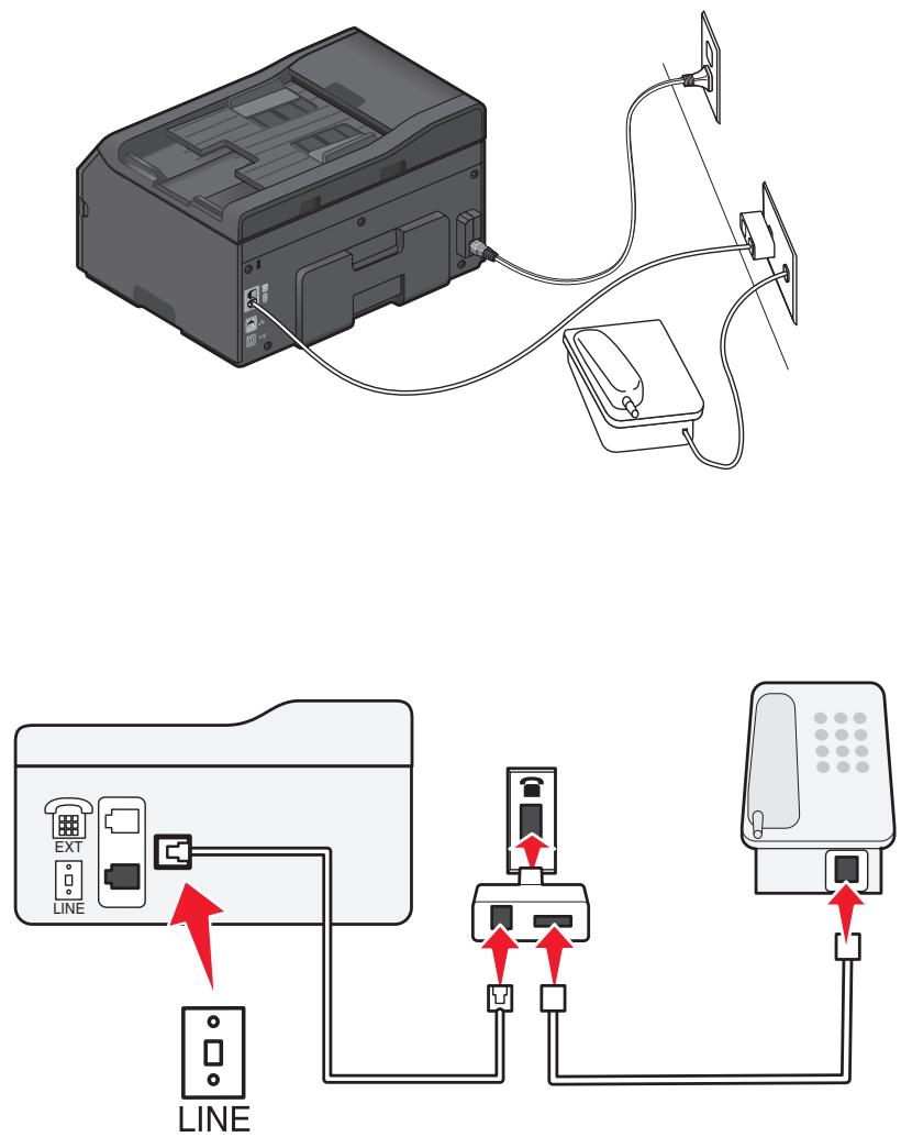 LEXMARK OFFICEEDGE PRO 4000 - Connecting the printer to a non-RJ-11 wall jack - 1
