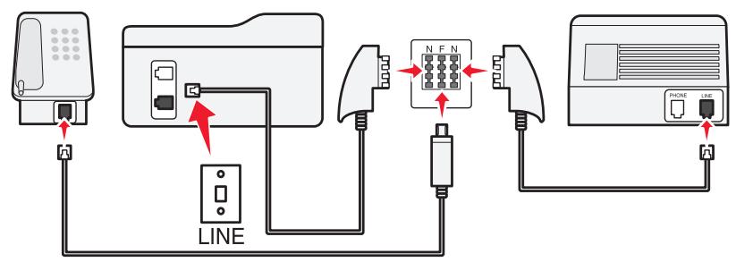 LEXMARK OFFICEEDGE PRO 4000 - Connecting the printer to a wall jack in Germany - 3