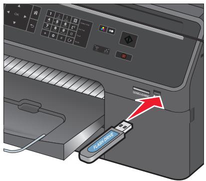 LEXMARK OFFICEEDGE PRO 4000 - Inserting a flash drive - 1