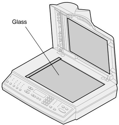 LEXMARK OPTRAIMAGE 242/232 (OCT 2000) - Cleaning the document glass - 1