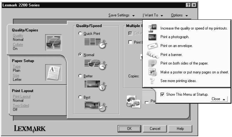 LEXMARK X2250 - Verwenden der Druckeigenschaften - 1