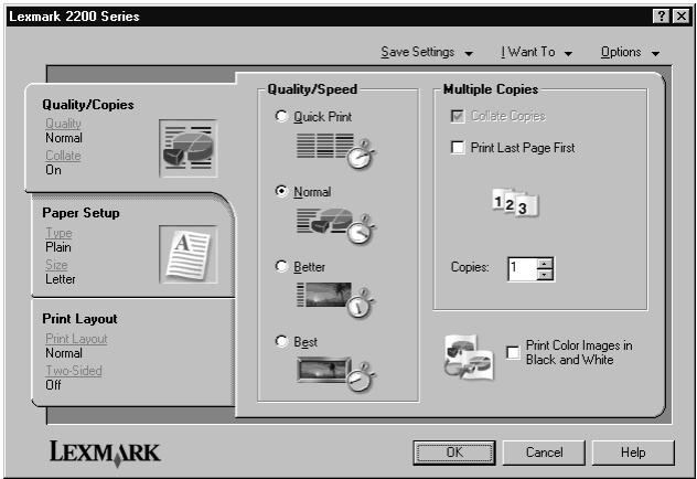 LEXMARK X2250 - Ändern der Druckinstallungen - 1