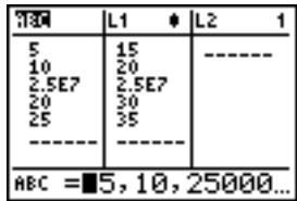 TEXAS INSTRUMENTS TI-76.FR - Contextes de l'éditeur de listes statistiques - 2