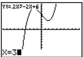 TEXAS INSTRUMENTS TI-76.FR - Placer le curseur TRACE sur une valeur valide quelconque de x - 1