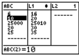 TEXAS INSTRUMENTS TI-76.FR - Utilisation de l'éditeur de listes des statistiques lorsque des listes générées par des formules sont affichées - 2