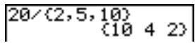 TEXAS INSTRUMENTS TI-76.FR - Utilisation d'une liste dans une expression - 2