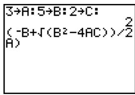 TEXAS INSTRUMENTS TI-76.FR - Saisie d'un calcul : équation du deuxième degré - 4