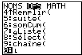 TEXAS INSTRUMENTS TI-76.FR - Entrée directe d'un nom de liste créée par l'utilisateur - 1