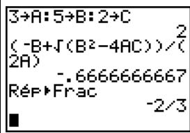 TEXAS INSTRUMENTS TI-76.FR - Conversion en une fraction : la formule quadratique - 3