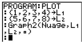 TEXAS INSTRUMENTS TI-76.FR - Définition d'un graphe statistique dans un programme - 6