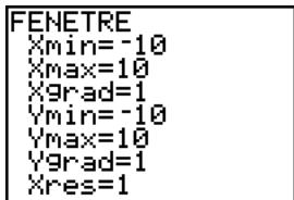 TEXAS INSTRUMENTS TI-76.FR - Définir les variables de la fenêtre d'affichage - 2