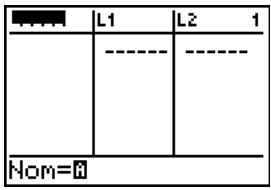 TEXAS INSTRUMENTS TI-76.FR - Insertion d'un nom de liste dans l'éditeur de listedes statistiques - 1