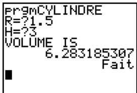 TEXAS INSTRUMENTS TI-76.FR - Pour commencer : volume d'un cylindre - 7
