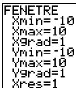 TEXAS INSTRUMENTS TI-76.FR - Configuration de la fenêtre d'affichage - 1