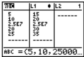 TEXAS INSTRUMENTS TI-76.FR - Contextes de l'éditeur de listes statistiques - 1