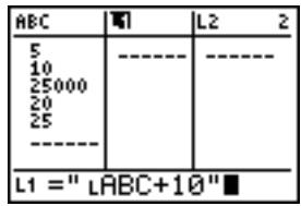 TEXAS INSTRUMENTS TI-76.FR - Association d'une formule à un nom de liste dans l'éditeur de listes statistiques - 1