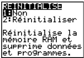 TEXAS INSTRUMENTS TI-76.FR - Réinitialisation de l'ensemble de la mémoire - 2