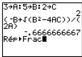 TEXAS INSTRUMENTS TI-76.FR - Conversion en une fraction : la formule quadratique - 2