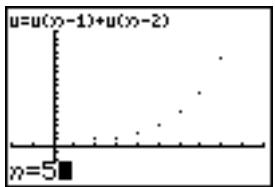 TEXAS INSTRUMENTS TI-76.FR - Placer le curseur TRACE sur une valeur quelconque de n valide - 1