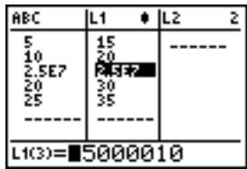 TEXAS INSTRUMENTS TI-76.FR - Contextes de l'éditeur de listes statistiques - 4