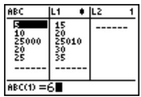 TEXAS INSTRUMENTS TI-84 PLUS SILVER - Utilisation de l'éditeur de listes des statistiques lorsque des listes générées par des formules sont affichées - 1