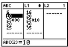 TEXAS INSTRUMENTS TI-84 PLUS SILVER - Utilisation de l'éditeur de listes des statistiques lorsque des listes générées par des formules sont affichées - 2
