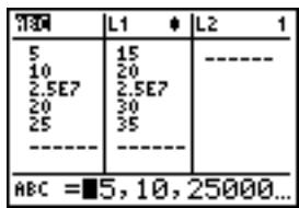 TEXAS INSTRUMENTS TI-84 PLUS SILVER - Contextes de l'éditeur de liste des statistiques - 2