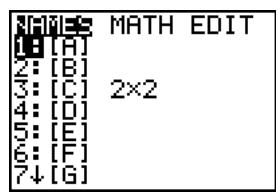TEXAS INSTRUMENTS TI-84 PLUS SILVER - Premiers contacts : utilisation du menu de raccourcis MTRX - 7