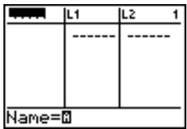 TEXAS INSTRUMENTS TI-84 POCKET.FR - Insertion d'un nom de liste dans l'éditeur de listes statistiques - 1