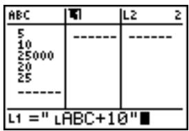 TEXAS INSTRUMENTS TI-84 POCKET.FR - Association d'une formule à un nom de liste dans l'éditeur de listes statistiques - 1