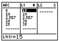 TEXAS INSTRUMENTS TI-84 POCKET.FR - Contextes de l'éditeur de listes statistiques - 5