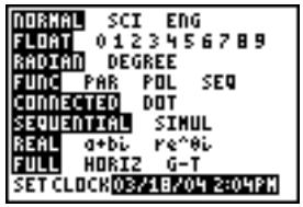 TEXAS INSTRUMENTS TI-84 POCKET.FR - Affichage des paramètres de l'horloge - 1