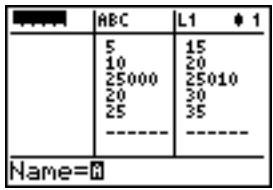 TEXAS INSTRUMENTS TI-84 POCKET.FR - Contexte d'insertion de nom - 1