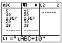 TEXAS INSTRUMENTS TI-84 POCKET.FR - Contextes de l'éditeur de listes statistiques - 4